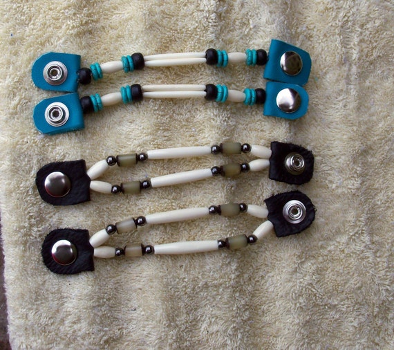 VEST EXTENDERS Beaded Leather BIKER Extender Mens by silcoon52