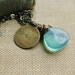 Charm Necklace Blue Opalite Briolette and Brass Charm Dream Summer Beach Minimalist