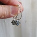 Labradorite Rondelle Earrings Sterling Silver Sleeper Hoops Delicate Smokey Gray Grey Pale Stones