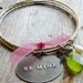 Green Stone Bangle Bracelets Green Briolette Dragonfly Charm Garden Inspired Upcycled Bracelets Vintage Metal Bracelets Ribbon Pearl
