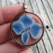Framed Glass Plant Pendant Pressed Flower Necklace Blue Hydrangea Bridal Jewelry Sterling Silver Chain Nature Inspired Botanical Jewelry