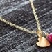 ON SALE - 18k Gold Necklace With a Tiny Ruby Bead and a Heart Pendant