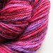 Handspun yarn - light worsted weight wool, hand spun wool, pink, purple