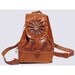 Vintage 1990s Hand Tooled Leather Knapsack Purse