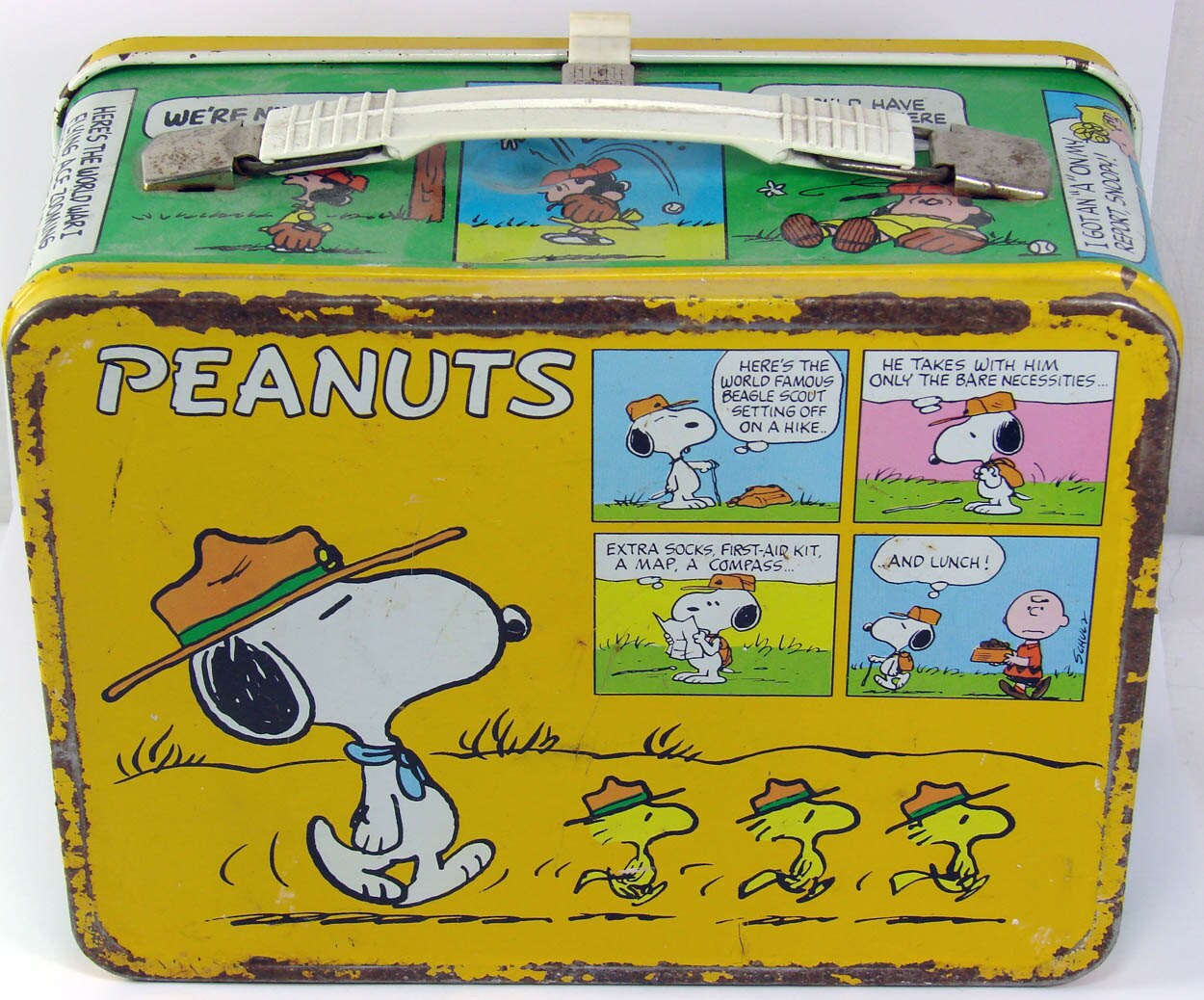 Vintage 1960s Peanuts Metal Lunch Box // Snoopy Scoutmaster