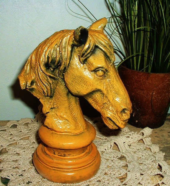 resin horse head statue