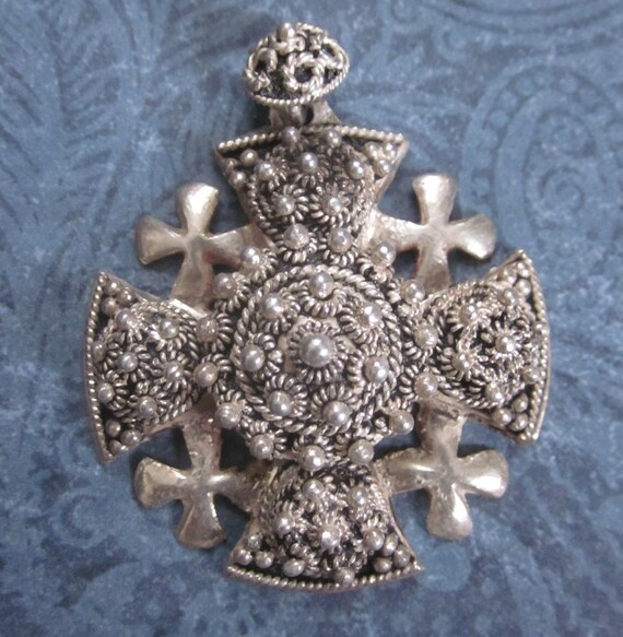 Vintage Sterling Silver Jerusalem Cross Religious by davidjp1927