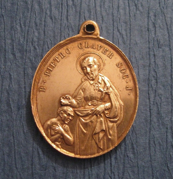 Antique Jesuit Religious Medal Blessed Peter Claver Patron