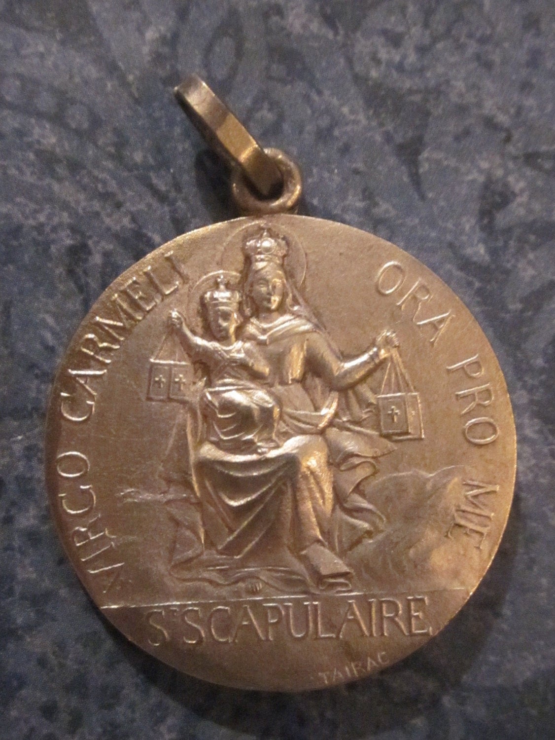 Antique French Virgo Carmeli Sacred Heart