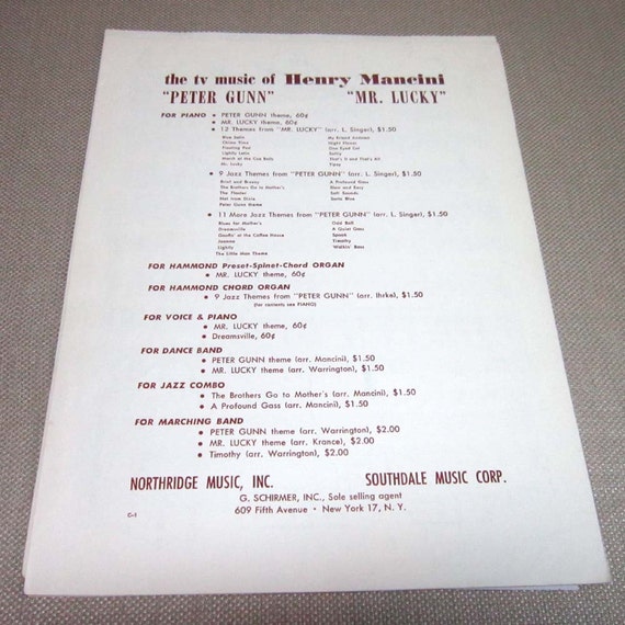 Bonanza Theme Sheet Music