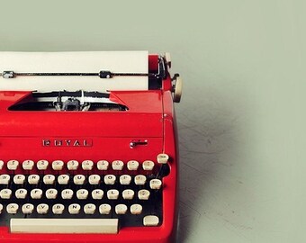 red typewriter PHOTO print