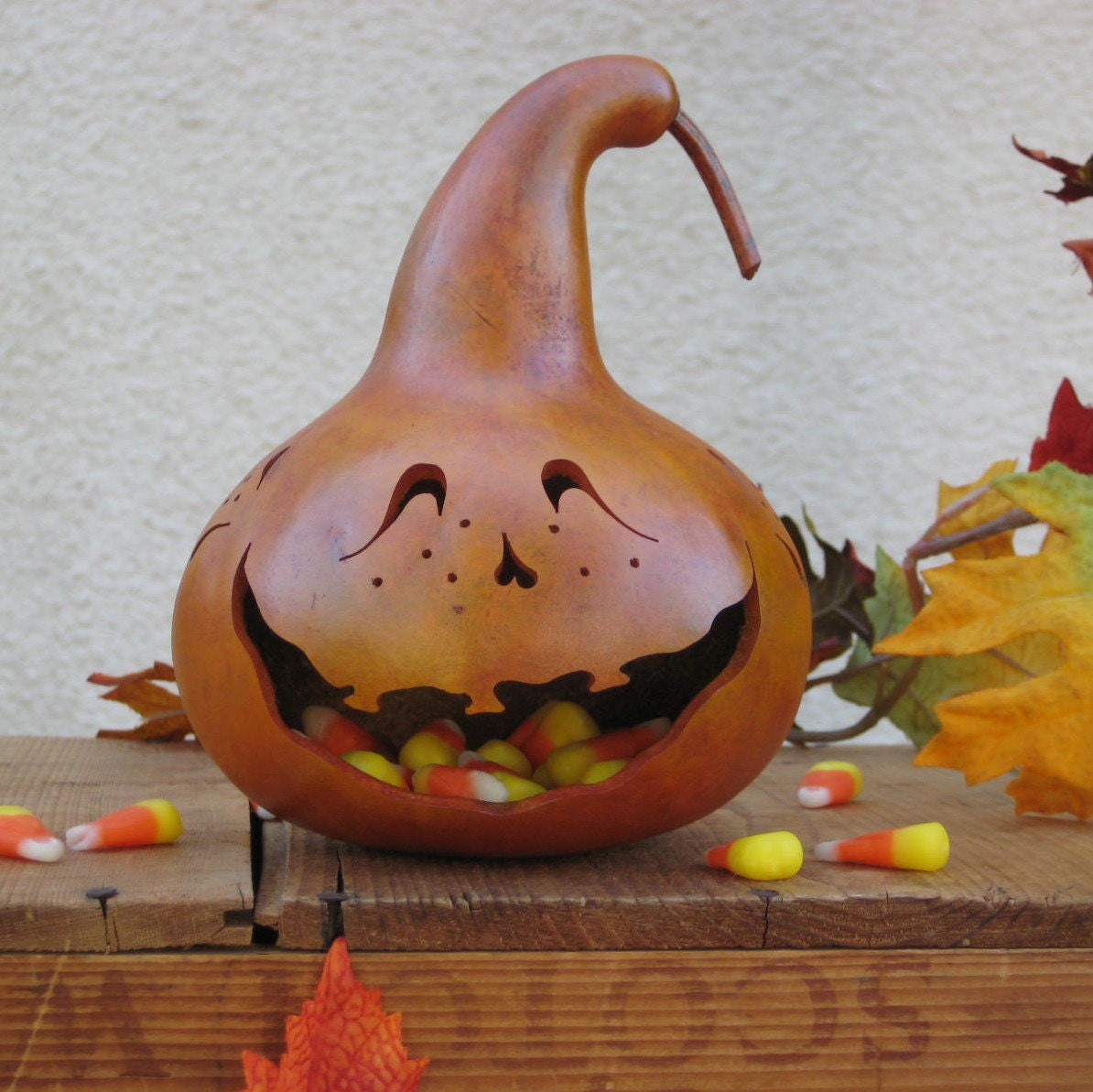 Halloween Gourd JackOLantern Candy Dish by pinchmeboutique