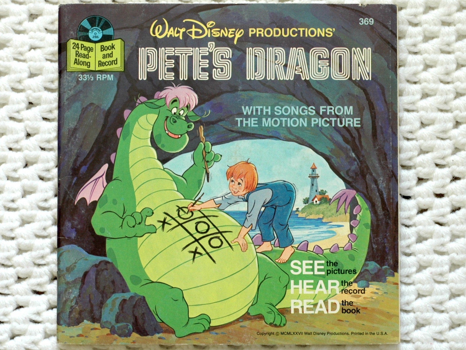 Petes Dragon Disney Vintage Book with Record