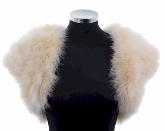 HOLLYWOOD VINTAGE GLAMOUR Marabou Feather Shrug Wrap Stole