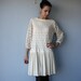 1960s dress // 60s blush lace party dress // Drop Waist dress