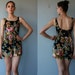floral romper / floral playsuit / tap shorts / Betsey Johnson romper - size small
