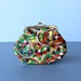 vintage 1960s fabric clutch / 60s change purse / satin bag