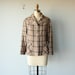 LAST CALL / plaid jacket / 1960s jacket / 60s wool jacket / brown plaid blazer - size medium