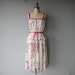 70s dress / 1970s dress / peplum waist dress / spaghetti strap pleated dress - size small