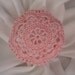 XS Bun Cover / Hair Net Pink Flower Style Hand Crocheted Toddlers
