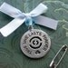 Something Blue Bouquet Charm - True Love Lasts Forever - with Blue Czech Glass Bead