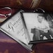 Double Sided Memorial Photo Pendant - Square, Glass, Large, Dark Silver - Includes Printing