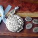 Something Blue Memorial Photo Charm - Silver Filigree with One Mom, Dad, Son, Daughter, NEW Brother, NEW Sister, NEW Friend or Family Charm