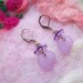 Earrings Little Lucite Flower Bud and Leaf