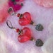 Earrings Victorian Hearts Lucite Beads