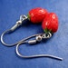 Miniature Food Jewelry Red Strawberry Dangle Earrings
