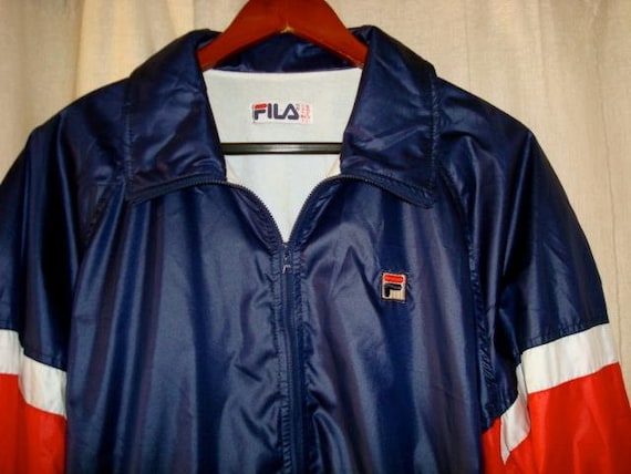 Vintage FILA windbreaker wind jacket Bjorn Borg Era BJ Shinny
