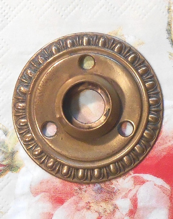 Vintage Fancy Brass Doorknob Door Knob Backplate by VeronicaS