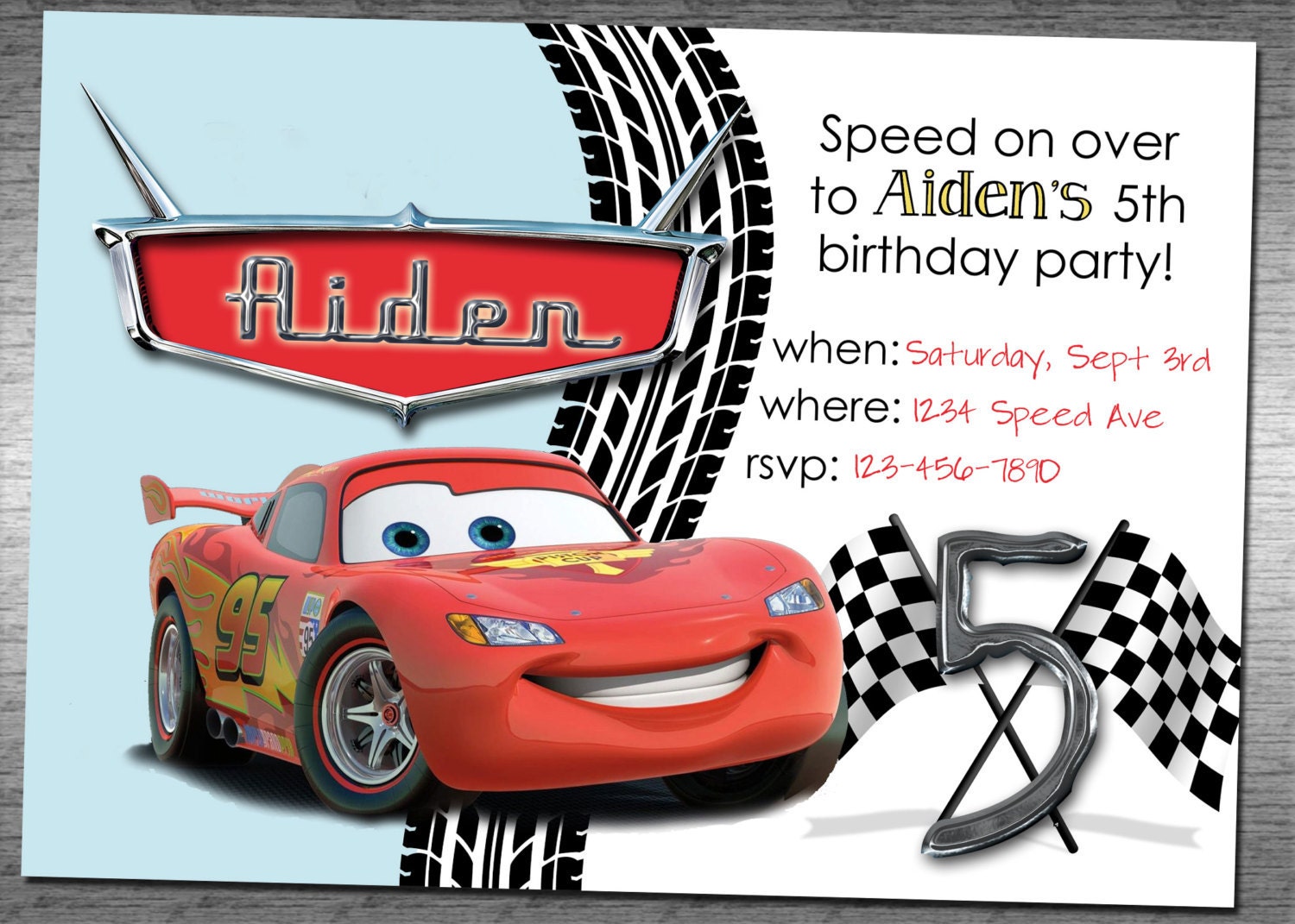 Cars Birthday Invitation 9