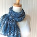 Floral Chiffon Scarf - French Blue Damask - New