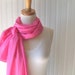 Bright Pink Summer Scarf - Hot Pink Cotton Gauze LIghtweight Summer Scarf - Extra Long - Last One