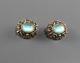 1970's SARAH COVENTRY CZARINA Aquamarine Earrings