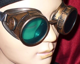 Steampunk Goggles Glasses AVIATOR cyber gothic lenses-----Time Travel Crazy Scientist's Oculo-Vision Tool