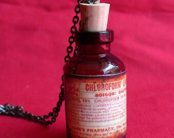 Steampunk MAGICAL POISON Necklace Pendant----MINI shot bottle - apothecary vial