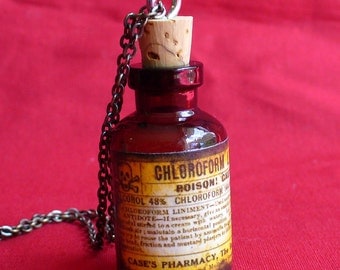 Steampunk MAGICAL POISON Necklace Pendant----MINI shot bottle - apothecary vial