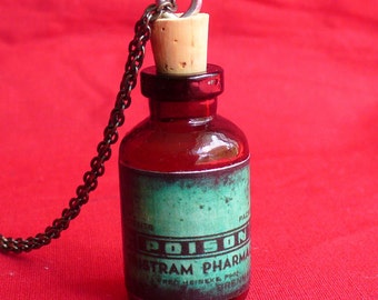 Steampunk MAGICAL POISON Necklace Pendant----MINI shot bottle - apothecary vial