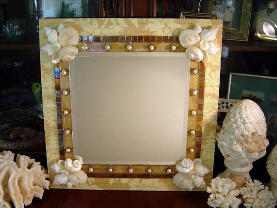... Coral Mirror Beach Decor with Damask Pogoda Grasscloth and Glass Tile ... Coral Mirror Beach Decor with Damask Pogoda Grasscloth and Glass Tile
