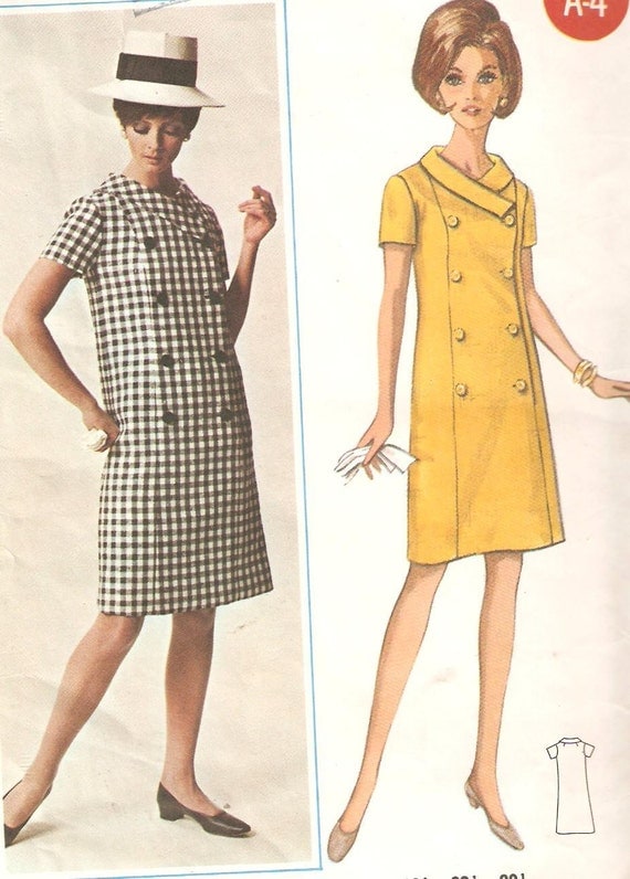 Women s 1960s Era Dress  with Asymmetrical  Collar Sewing by 