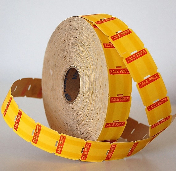 Vintage Retro Roll of SALE PRICE tags Peel and Stick