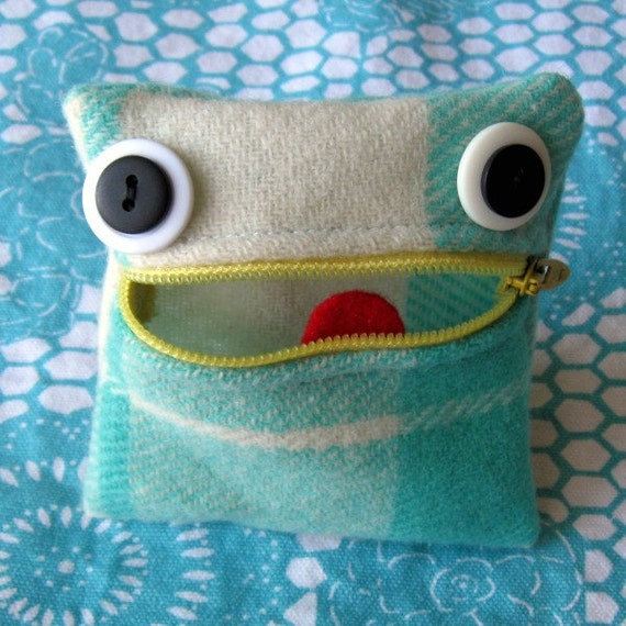 Recycled Monster Coin Purse by Trigo on Etsy