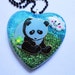ON SALE Big Panda Heart (Glitter Resin Necklace)