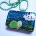 ON SALE Baby Turtle on a Cloudy Day (Glitter Resin Necklace)