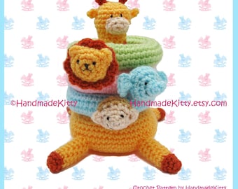 Kirin Giraffe Jungle Stacker Amigurumi PDF Crochet Pattern by HandmadeKitty