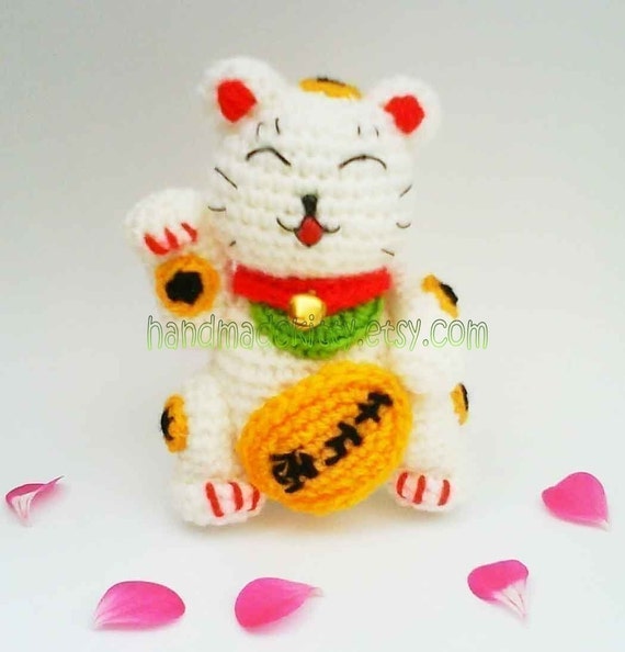 Maneki Neko Lucky Cat Amigurumi PDF Crochet Pattern from ...