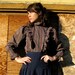 Vintage Nellie Olsen Blouse in Blue and Browns