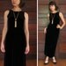1990s VELVET COLUMN MAXI-Dress Sleeveless Black M